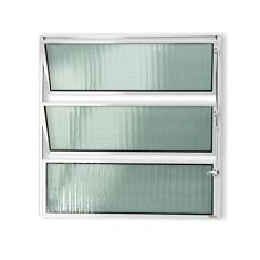 Janela de Alumínio Basculante 60x60cm Vidro Canelado Master Brimak Branco