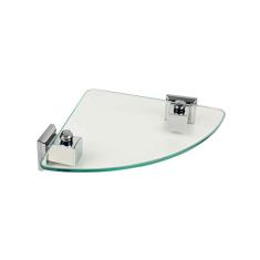 Porta Shampoo de Canto em Aço Inox Polido Ducon Metais Linha Premium PR7011 com Vidro Incolor