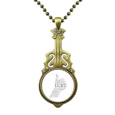 DIYthinker LGBT Colar moderno com bandeira de arco-íris e ótimo presente Art Deco, joias antigas com pingente de música