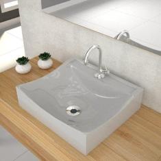 Kit Cuba Q440 com Torneira 1198 Metal e Válvula 1 Pol. Sifão Cromado e Flexível Compace Cinza