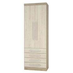 Guarda Roupa 79 cm 2 Portas 4 Gavetas  Master Luciane Móveis