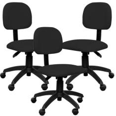 Kit 03 Cadeiras de Escritório Giratória Executiva Ergonômica Economy M