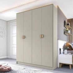 Guarda-Roupa Solteiro 100% Mdf Bp 4 Portas 2 Gavetas Asti - RR Móveis