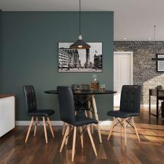 Conjunto com 2 Cadeiras Finley Eiffel Preto