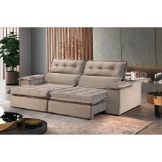 Sofá Retrátil E Reclinável Eros 1,80m 02 Lugares Txr Bege