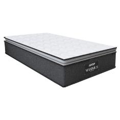 Colchão Solteiro Molas Ensacadas 88x188x28cm Cinza/branco Suporta Até 120kg Cinza / Branco