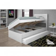 Bicama Solteiro Baú Larissa Com Cama Auxiliar E 2 Colchões Espuma D20 Branco Casa H