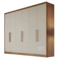 Guarda Roupa Casal New Messina 6 Portas 8 Gavetas Cumaru 25 Fendi - Novo Horizonte