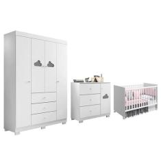Dormitório Infantil Ane Guarda Roupa, Cômoda e Berço Mel - Phoenix Bab