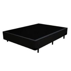 Cama Base Box Casal Sintético Preto 38x138x188 - RR COLCHOES
