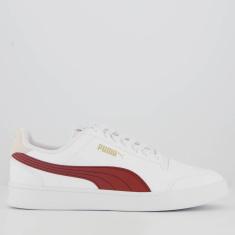 Tênis Puma Shuffle Branco e Vermelho-Masculino