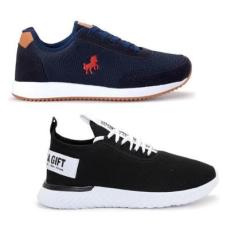 Kit de Tênis Masculino Caminhada Academia 2 Pares BF Shoes-Masculino