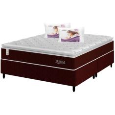 Cama Box Queen (Box + Colchão) Plumatex de Mola - Ensacada 53cm de Alt