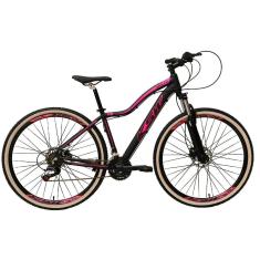 Bicicleta Aro 29 Feminina KSW Mwza Alumínio 24v Câmbios Shimano Tz Suspensão com Trava Pneus Bege-Feminino