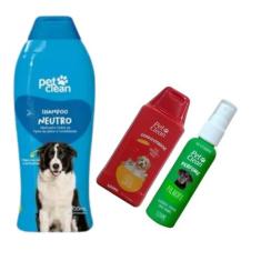 Kit POP Pet Clean Shampoo + Perfume + Condicionador Pet Cães, Neutro +