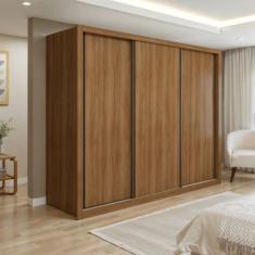 Guarda Roupa Casal Premium Nápoli 3 Portas de Correr 6 Gavetas 242cm Y