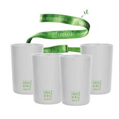 4 Copos Eco Branco com Cordão Green Cups 200 ml