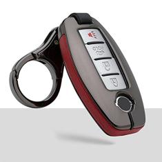 TPHJRM Capa da chave do carro em liga de zinco, apto para Infiniti Nissan Qashqai J11 Juke X-Trail Botões Flip Shell Remote
