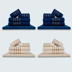 Jogo De Toalhas 20 Pçs Coleção Dubai 100% Algodão Az+bg