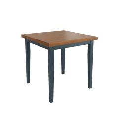 Mesa Colors Em Madeira Maciça Quadrada 4 Lugares - 80 X 80cm Azul Petróleo