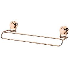 Toalheiro Duplo 45 cm com Ventosas Rosé Gold