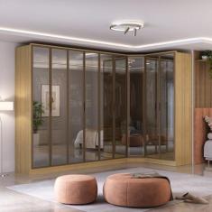 Guarda-roupa Módulo 6 Portas + Canto + Módulo 2 Portas Ravi Reflecta -