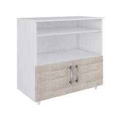 Balcão de Cozinha Multiuso 2 Portas Móveis Percasa Branco/Fresno