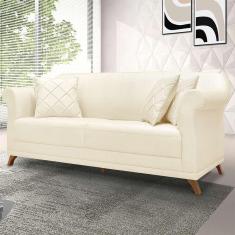 Sofá 3 Lugares Abruzzo Linho Pérola 180 cm