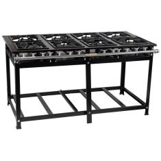 Fogão Industrial 8 Bocas 30x30 Perfil 5 De Baixa Pressão