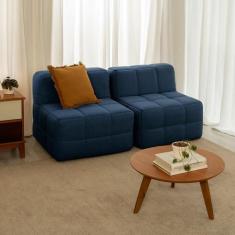 Sofá Guldi Popup com 2 Módulos Centrais Linho Azul
