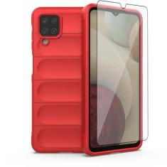 Asuwish Capa de celular para Samsung Galaxy A12/M12 com protetor de tela de vidro temperado e TPU macio, fina, à prova de choque, capa protetora de silicone acessórios A 12 5G A-12 S12 12A 4G feminino