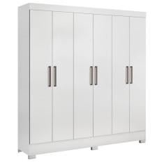 Guarda Roupa Casal 6 Portas 3 Gavetas Pratico D02 Branco - Mpozenato