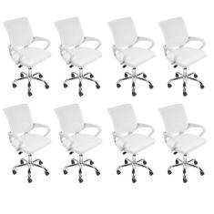 Kit 8 Cadeiras para Escritório Diretor Tela Mesh Tok 3310 Branco