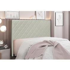 Cabeceira Cama Box Casal 140 cm Dubai Veludo S04 - D'Rossi, Prata