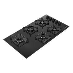 Cooktop à Gás Brastemp 5 Bocas BDS85AE Grades em Ferro Fundido Vidro P