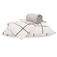 Jogo de Cama Lençol Solteiro 3 Peças Algodão Classic - Grid