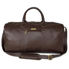 Mala de Bordo Bolsa de Viagem de Couro Le Voyage Espaçosa Cor:Marrom