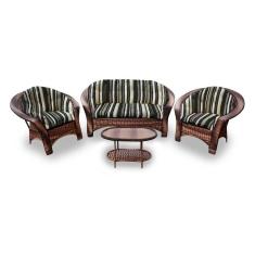 Conjunto De 1 Sofá + 2 Poltronas + 1 Mesa Centro Preto