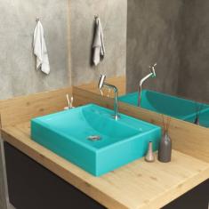 Kit Cuba RT49 com Válvula Click 1 Polegada B e Sifão Pvc e Flexível Compace Azul Turquesa