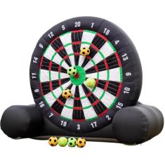 Placa de dardo de futebol ao ar livre inflável (10 pés de altura), placa de dardo de chute, contém 8 bolas de futebol e soprador de 370 W - jogo de tabuleiro de dardo de futebol ao ar livre