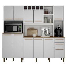 Armário De Cozinha Petra Branco Cinamomo - Valdemóveis