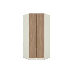 Guarda Roupa Closet Solteiro de Canto Oblíquo MC05 Seletto c/ 2 Portas e 3 Gavetas Areia/Jequitibá - Henn