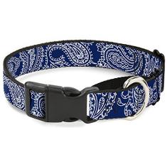 Buckle-Down Coleira para cachorro martingale - estrelas Paisley preta/roxa/branca - 2,54 cm de largura - serve para pescoço de 38,12 a 66,04 cm - Grande