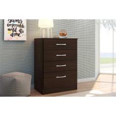Cômoda De Quarto Astral C/ 4 Gavetas ébano Touch - Demóbile