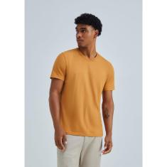 Camiseta Básica Masculina Manga Curta Gola V World - Azul XG-Masculino