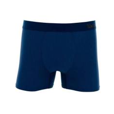 Cueca Boxer Risca de Giz Plus Size Mash 150.11 Microfibra, Azul escuro
