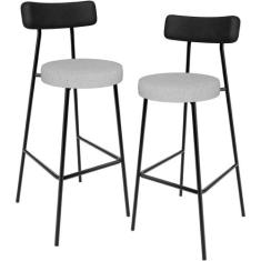 Kit 02 Banquetas Alta Bar Cozinha Sala De Jantar Milão L02 material si