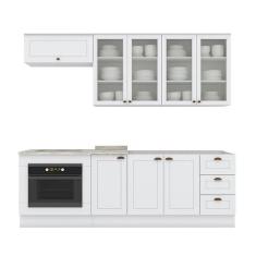 Cozinha Completa Americana 6 Peças Com Balcão Forno De Embutir Branco - Móveis Henn Branco