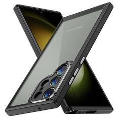 Capa para Samsung Galaxy S23 Ultra S21 Ultra S23 Plus à prova de choque luxo transparente matel híbrido tpu acrílico capa de telefone para s23, preto, para samsung s21ultra