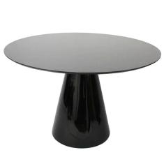 Mesa De Jantar Cone Redonda 120 Cm Laqueada Cor Preto